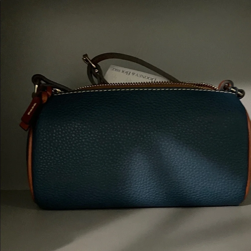 Dooney & Bourke Blue Leather Crossbody with Brown Trim. **NWT** - Picture 4 of 7